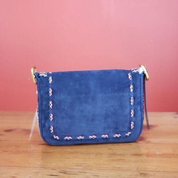 NWT Tory Burch Sawyer Stitch Suede Shoulder Bag - Picture 4 of 8